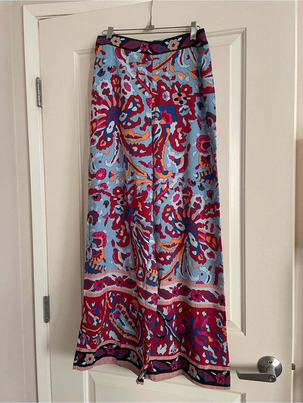 CUPCAKES & CASHMERE Colorful Floral Print High Rise Pull On Wide Leg Pants Small